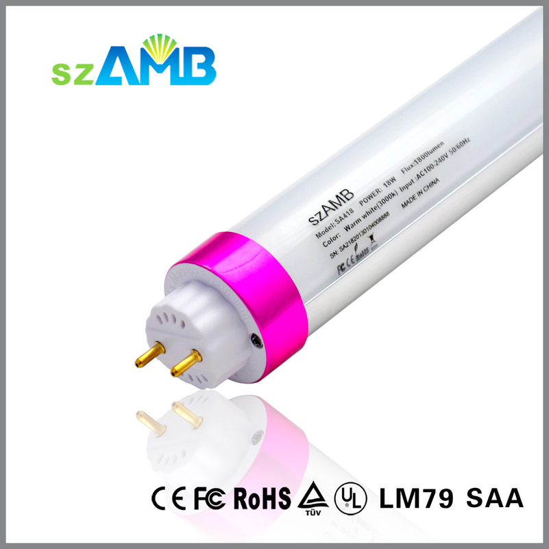 18W 3000K White 3528 SMD Led T8 Fluorescent Tube Lights